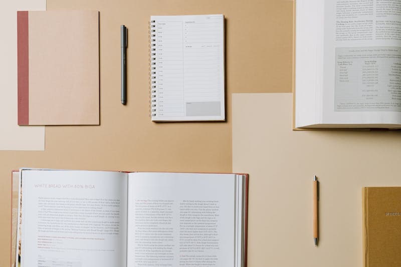 Study materials laid out for comparison